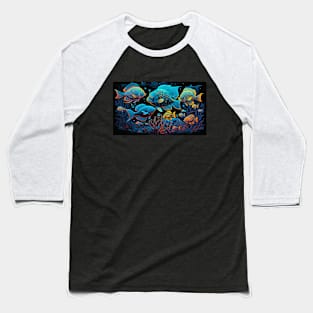 Underwater World 70's style Baseball T-Shirt